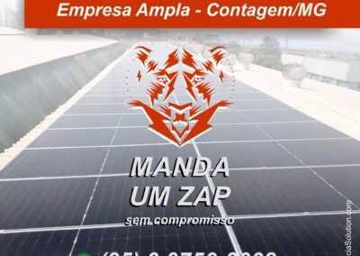 Usina de Energia Solar – Empresa Ampla – Cidade Contagem – Potencia 67,84 Kwp – 128 Placas Fotovoltaicas